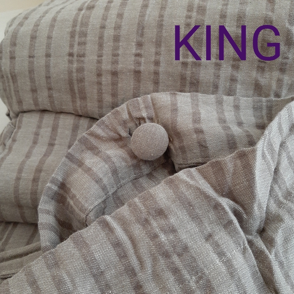 Westover Mocha Striped Cotton Duvet Cover Set B.Smith (3 pc)